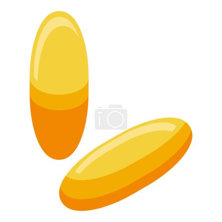 Illustration for Collagen capsule icon isometric vector. Skin molecule. Cell age - Royalty Free Image