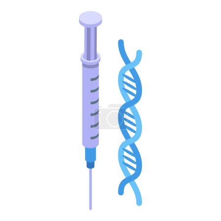 Illustration for Collagen injection icon isometric vector. Skin molecule. Cell age - Royalty Free Image