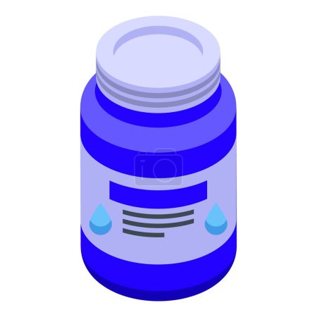 Illustration for Collagen cosmetic jar icon isometric vector. Skin cell. Diagram skincare - Royalty Free Image