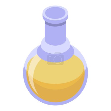 Illustration for Collagen flask icon isometric vector. Skin drop. Cell age - Royalty Free Image