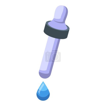 Illustration for Collagen acid drop icon isometric vector. Skin molecule. Healthy medical - Royalty Free Image