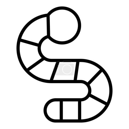 Ilustración de Icono de gusano redondo contorno vector. Gusano de jardín. Larva animal - Imagen libre de derechos