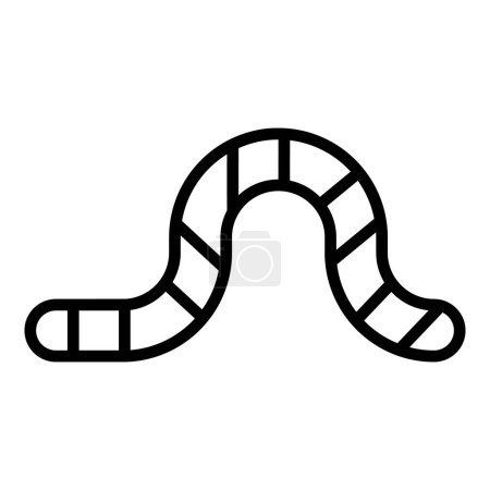 Ilustración de Whipworm icono contorno vector. Gusano de jardín. Larva animal - Imagen libre de derechos