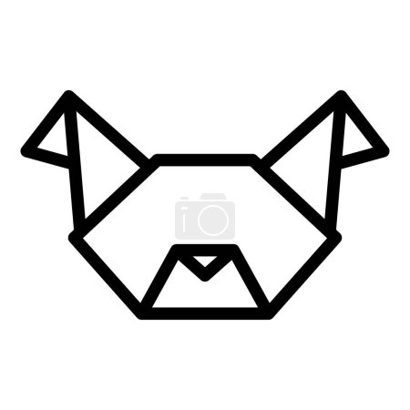 Téléchargez les illustrations : Origami chien visage icône contour vecteur. Animal géométrique. Oiseau polygone - en licence libre de droit