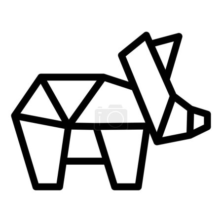 Illustration for Folded animal icon outline vector. Origami polygon. Art japan - Royalty Free Image