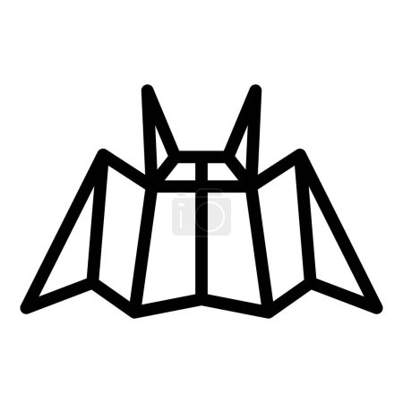 Illustration for Fly bat origami icon outline vector. Geometric animal. Japan bird - Royalty Free Image