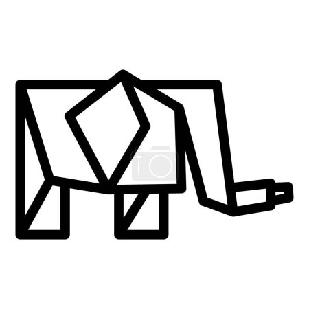 Illustration for Origami elephant icon outline vector. Geometric animal. Art cat - Royalty Free Image