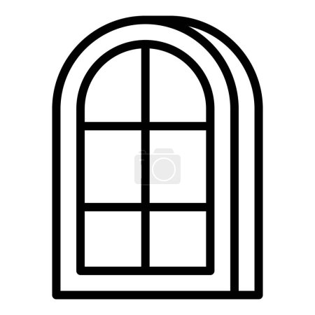 Illustration for Old window icon outline vector. Glass production. Factory pvc - Royalty Free Image