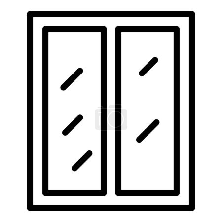 Illustration for House glass window icon outline vector. Factory production. Making design - Royalty Free Image