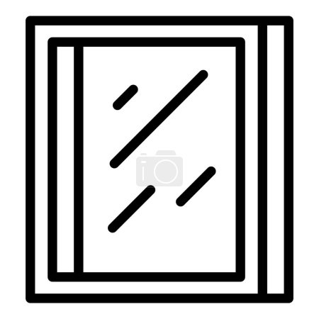 Illustration for Glass window icon outline vector. Factory production. Furnace construction - Royalty Free Image
