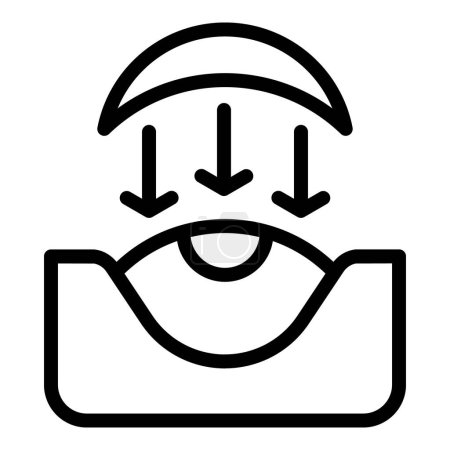 Ilustración de Ojo icono de lente contorno vector. Contacto de prueba. Caída de salud - Imagen libre de derechos
