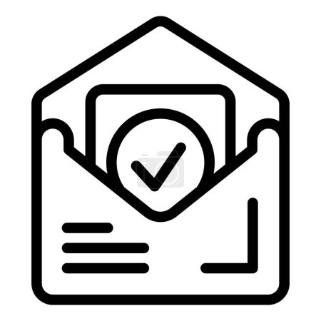 Mail approve icon outline vector. Document loan. Form paper