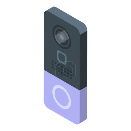 Illustration for Motion intercom icon isometric vector. Video door. System bell - Royalty Free Image