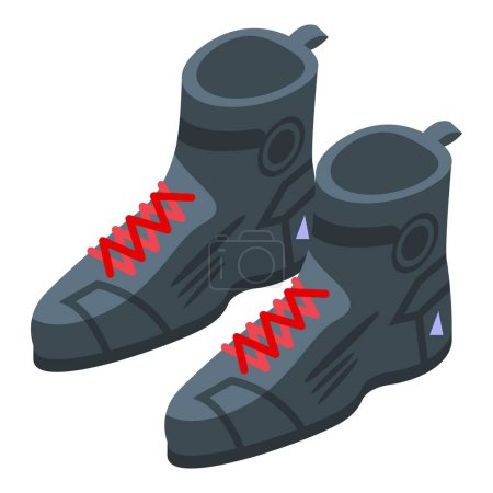 Illustration for Motorcycle equipment icon isometric vector. Bike boots. Moto rider - Royalty Free Image