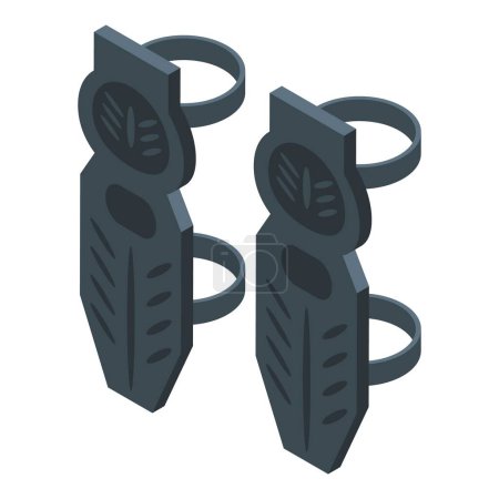 Illustration for Biker leg safety icon isometric vector. Bike equipment. Moto rider - Royalty Free Image