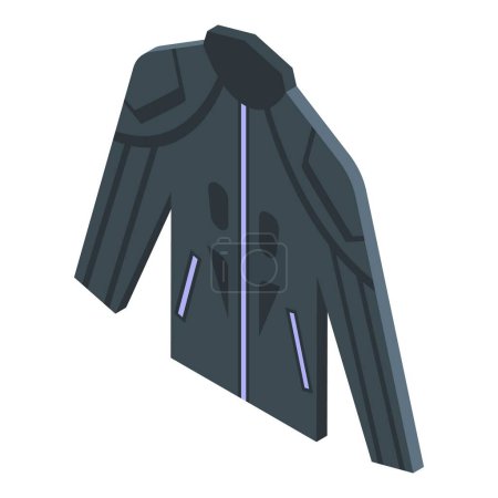 Illustration for Leather jacket icon isometric vector. Bike equipment. Moto rider - Royalty Free Image
