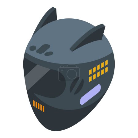 Illustration for Rider helmet icon isometric vector. Safety protection. Motorbike equipment - Royalty Free Image