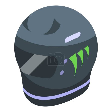 Illustration for Helmet cover icon isometric vector. Bike equipment. Moto rider - Royalty Free Image