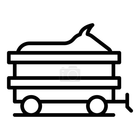 Illustration for Cow trailer icon outline vector. Cattle farm. Angus animal - Royalty Free Image