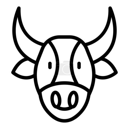 Illustration for Bull head icon outline vector. Cow breed. Calf dairy - Royalty Free Image