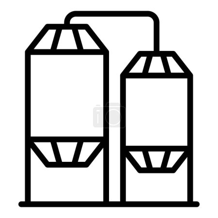 Téléchargez les illustrations : Réservoir de lait icône contour vecteur. Du bétail de vache. Race de ferme - en licence libre de droit