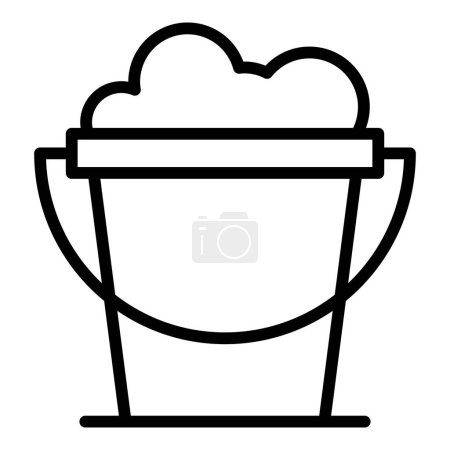 Illustration for Fresh milk bucket icon outline vector. Breed animal. Farm cattle - Royalty Free Image