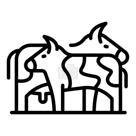 Illustration for Breeding cows icon outline vector. Animal beef. Cow cattle - Royalty Free Image