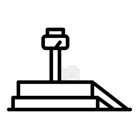 Illustration for Farm scales icon outline vector. Cow animal. Beef cattle - Royalty Free Image
