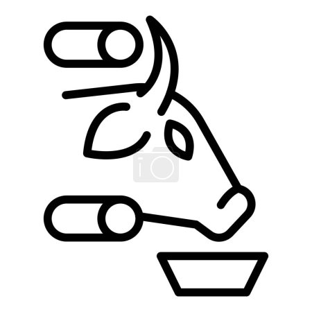 Téléchargez les illustrations : Vecteur de contour d'icône de lait de vache. Ferme bovine. Angus animal - en licence libre de droit