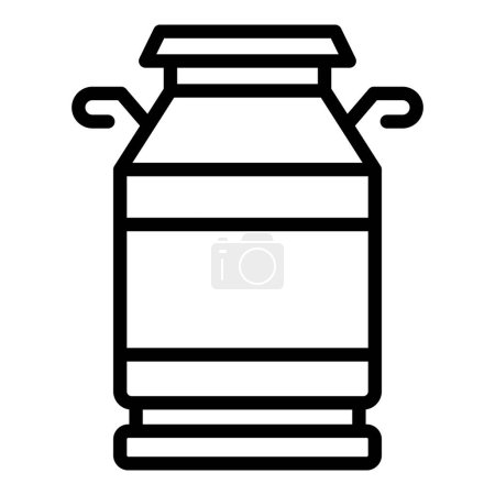 Illustration for Milk cow barrel icon outline vector. Farm animal. Calf dairy - Royalty Free Image