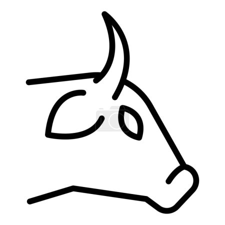 Illustration for Cow head icon outline vector. Cattle farm. Breed animal - Royalty Free Image