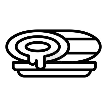 Téléchargez les illustrations : Rouleau brésilien icône contour vecteur. Bol à viande. Plat cuit au four - en licence libre de droit