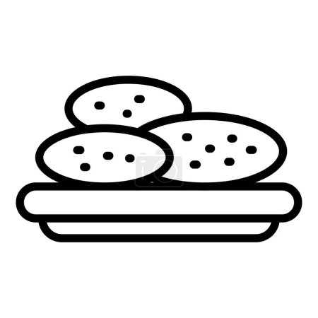 Téléchargez les illustrations : Snack icône de la nourriture contour vecteur. Assiette viande. Haricots cuits - en licence libre de droit