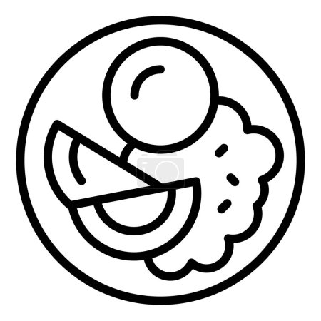 Ilustración de Icono de comida horneada contorno vector. Carne cocida. Pan de frijol - Imagen libre de derechos