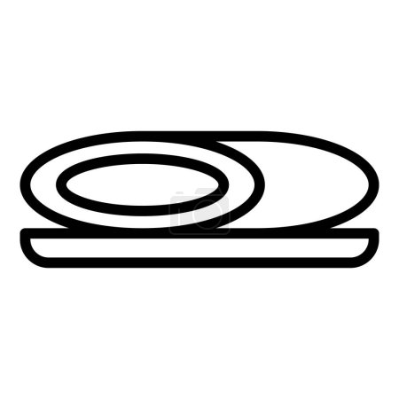 Téléchargez les illustrations : Vecteur de contour d'icône de plat cuit. La nourriture brésilienne. Bahia de viande - en licence libre de droit