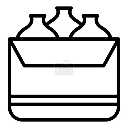Téléchargez les illustrations : Snack baozi icône contour vecteur. De la bouffe. Bao chinois - en licence libre de droit