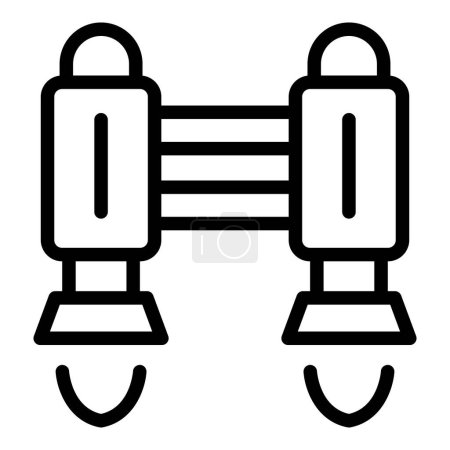 Illustration for Employment jetpack icon outline vector. Work speed. Boost rocket - Royalty Free Image