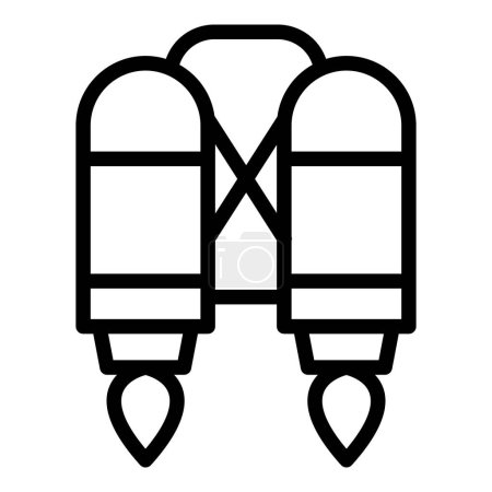 Illustration for High jetpack icon outline vector. Skill growth. Rocket speed - Royalty Free Image