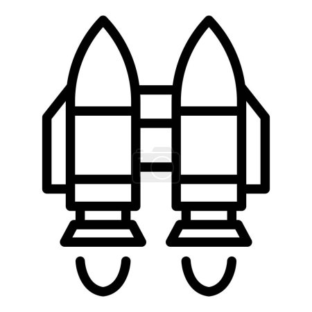 Illustration for Skill jetpack icon outline vector. Work future. Boost speed - Royalty Free Image