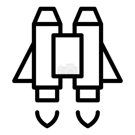 Illustration for Digital jetpack icon outline vector. Rocket speed. Future skill - Royalty Free Image