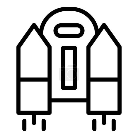 Illustration for Pack of jetpack icon outline vector. Rocket boost. Speed work - Royalty Free Image