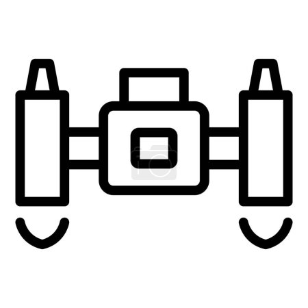 Illustration for Employee jetpack icon outline vector. Goal engine. Jet skill - Royalty Free Image
