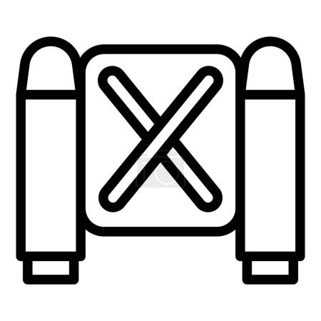 Illustration for Target jetpack icon outline vector. Future skill. Boost rocket - Royalty Free Image