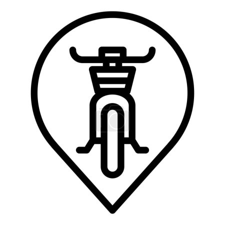 Illustration for Bike share location icon outline vector. Smart transport. Bike smart - Royalty Free Image