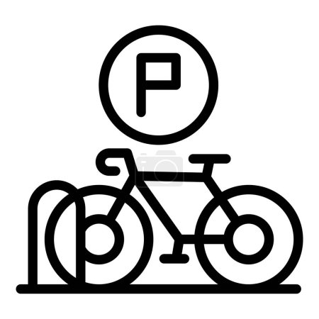 Illustration for Parking bike icon outline vector. City rent. Smart transport - Royalty Free Image
