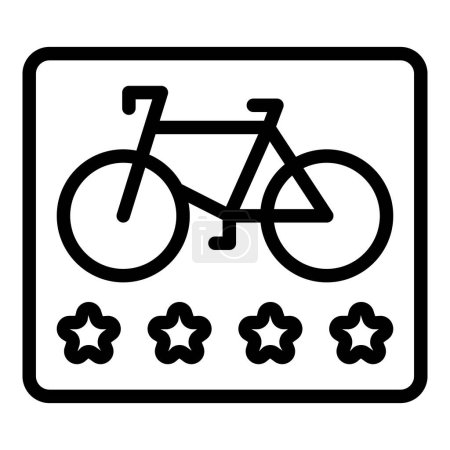 Illustration for Bike rent rating icon outline vector. City system. Smart transport - Royalty Free Image
