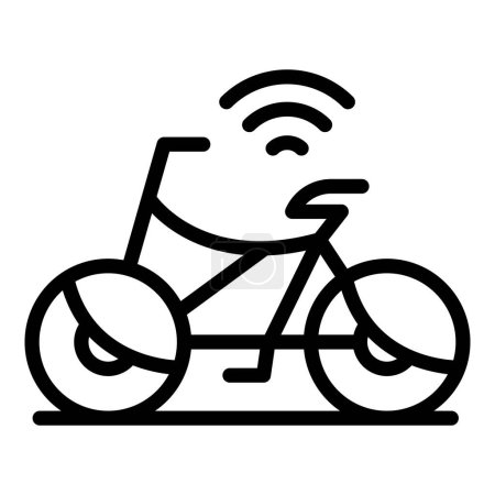 Illustration for Share bike icon outline vector. Rental station. Smart transport - Royalty Free Image