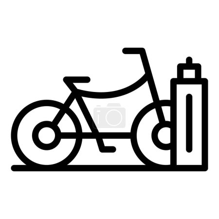 Illustration for Share city bike icon outline vector. Public transport. Rental station - Royalty Free Image