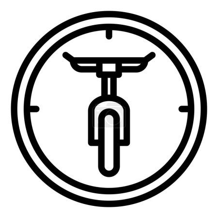 Illustration for Time of rent bike icon outline vector. City system. Smart transport - Royalty Free Image