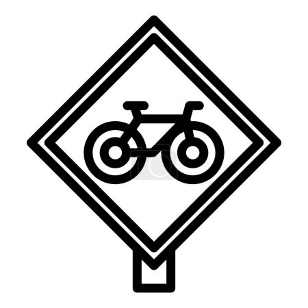 Illustration for Bike rent road sign icon outline vector. Public app. Share bicycle - Royalty Free Image